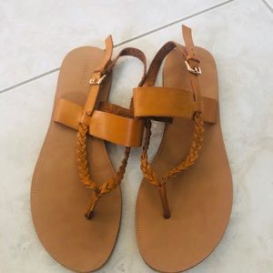 Fake leather sandals